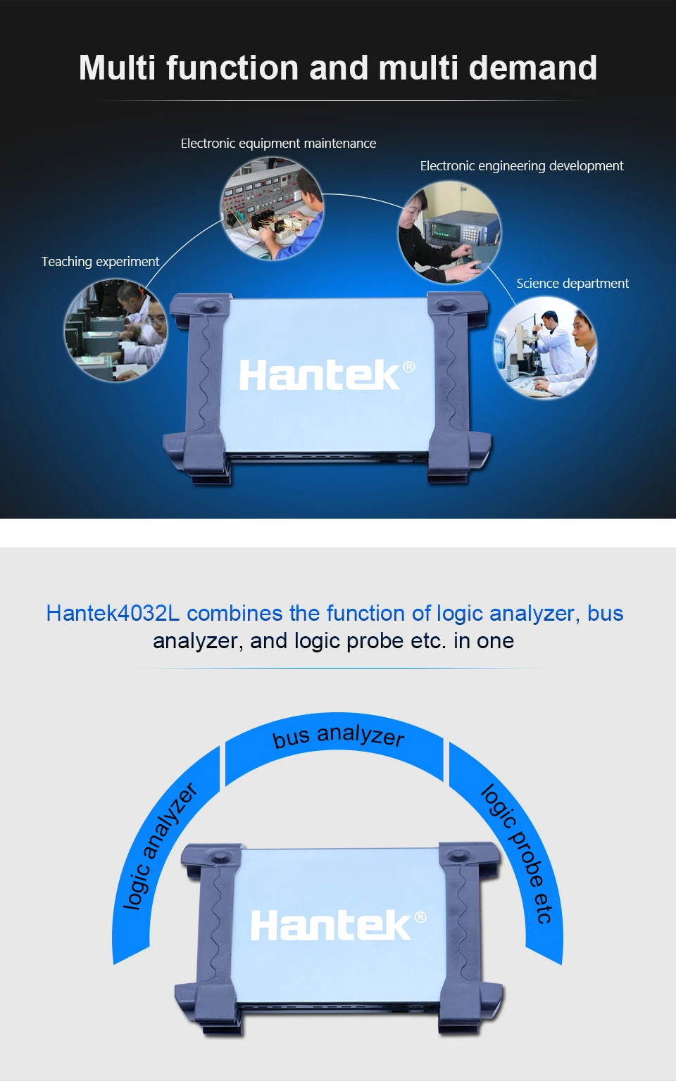 Hantek 4032L PC USB логический анализатор 2 Гбит Глубина памяти 150 МГц полоса пропускания 32 канала Осциллограф США/ЕС разъем