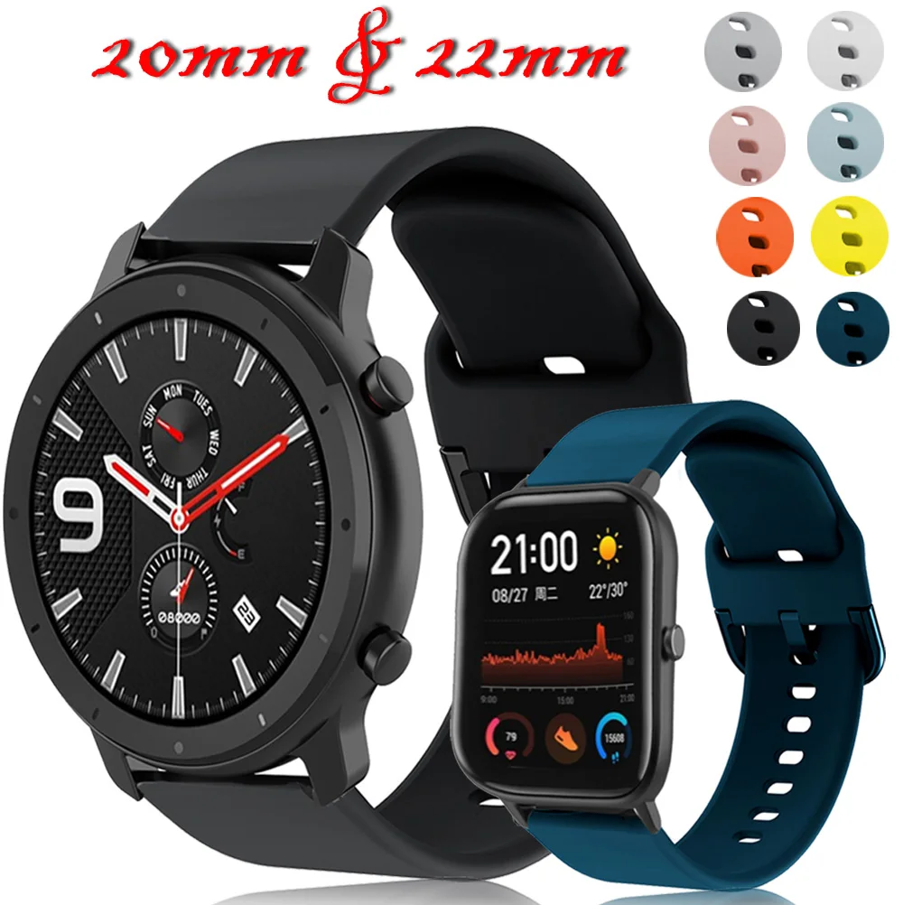 

Для Xiaomi Huami amazfit gts 20 мм ремешок для часов Силиконовый pulseira amazfit bip браслет amazfit gtr 47 мм 22 мм браслет для часов