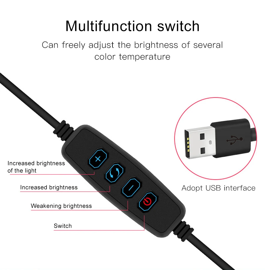 MAMEN светодиодный светильник для селфи в фотостудии Настольный с регулируемой