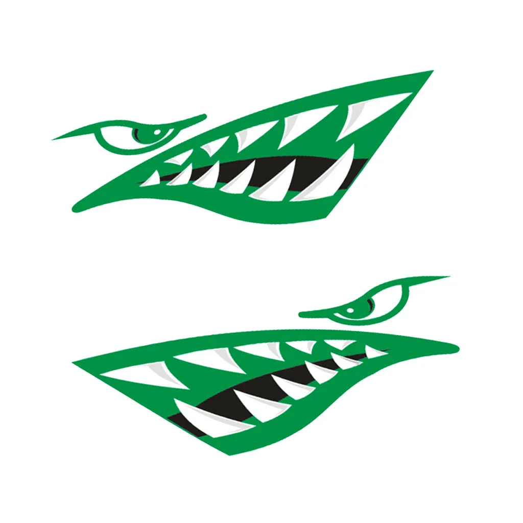 2 Pieces Vinyl Shark Teeth Mouth Decals Stickers for Kayak Canoe Boat Waterproof Self Adhesive Strong and Durable | Автомобили и