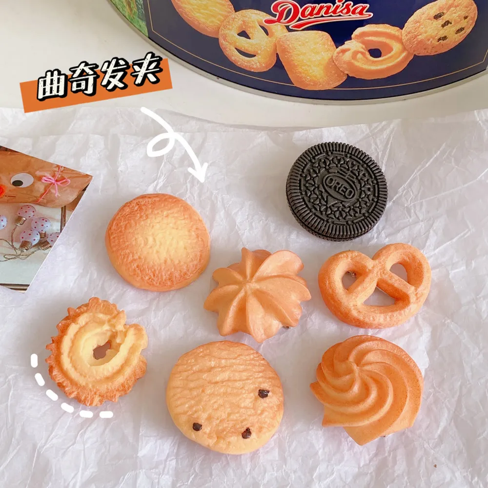 

Free shipping Women's Cartoon simulation cute cookie hairpin clip for girl's women hair accessories