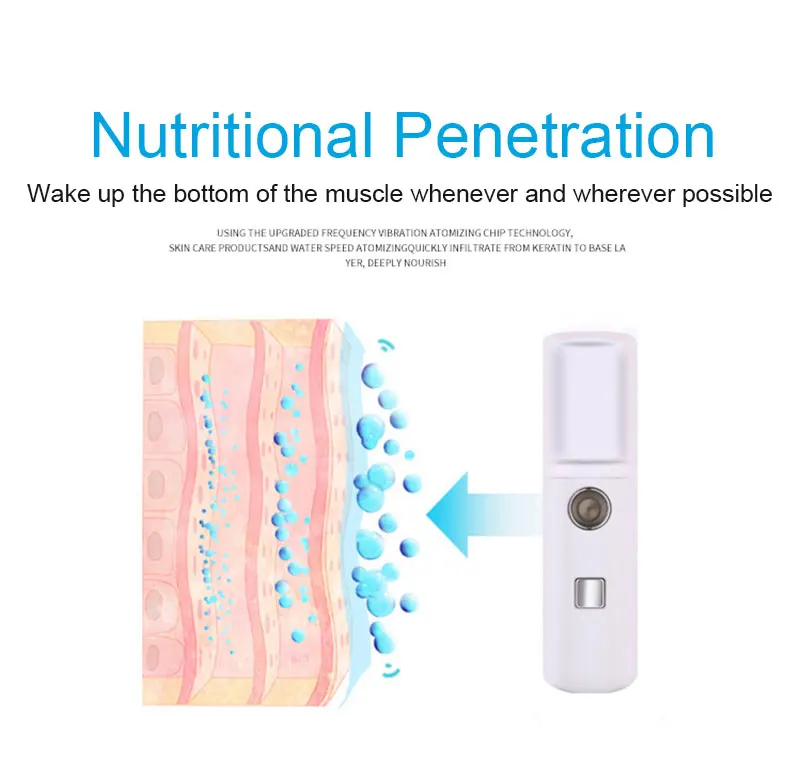 Portable Nano Mist Sprayer Facial Body Nebulizer Steamer Moisturizing and Skin Care Mini 30ml Face Spray Beauty Instruments