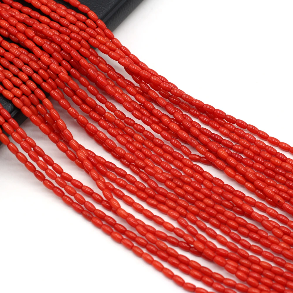 

Natural Coral Beads Cylinder Shape Coral Loose Beads Necklace Accessories Charms for Jewelry Making Bracelet Earrings Gift