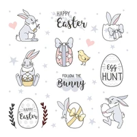 azsg easter rabbit eggs heart shape clear stamps for diy scrapbookingcard makingalbum decorative silicone stamp crafts