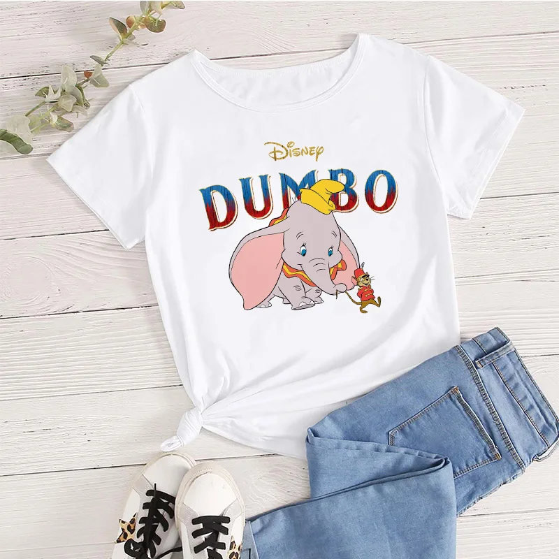 

Fashion Disney Short-sleeved T-shirts Women 2022 New Kawaii O-neck Loose Tshirts Ladies White Casual Summer Tops Female Clothing