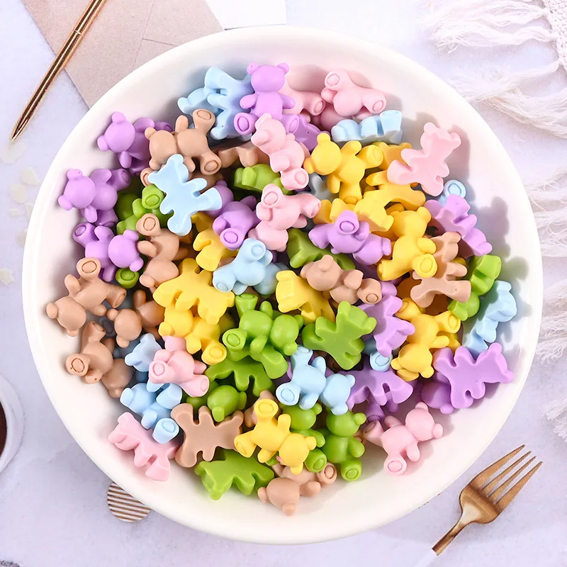 

WFFNNKC 20-50 шт. миниатюрные медведи для ногтевого дизайна, поделки, полимерные шпильки для волос, серьги, материалы для изготовления телефона, а...