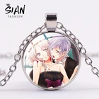 Женское Ожерелье для косплея по мотивам аниме, ожерелье с круглым стеклянным кулоном в виде любителей дьявольского искусства, ювелирные изделия для фанатов аниме
