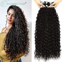 afro kinky curly bundles extensions synthetic super long hair bundles ombre blonde 28 32inch corn curly wave fake hair booming