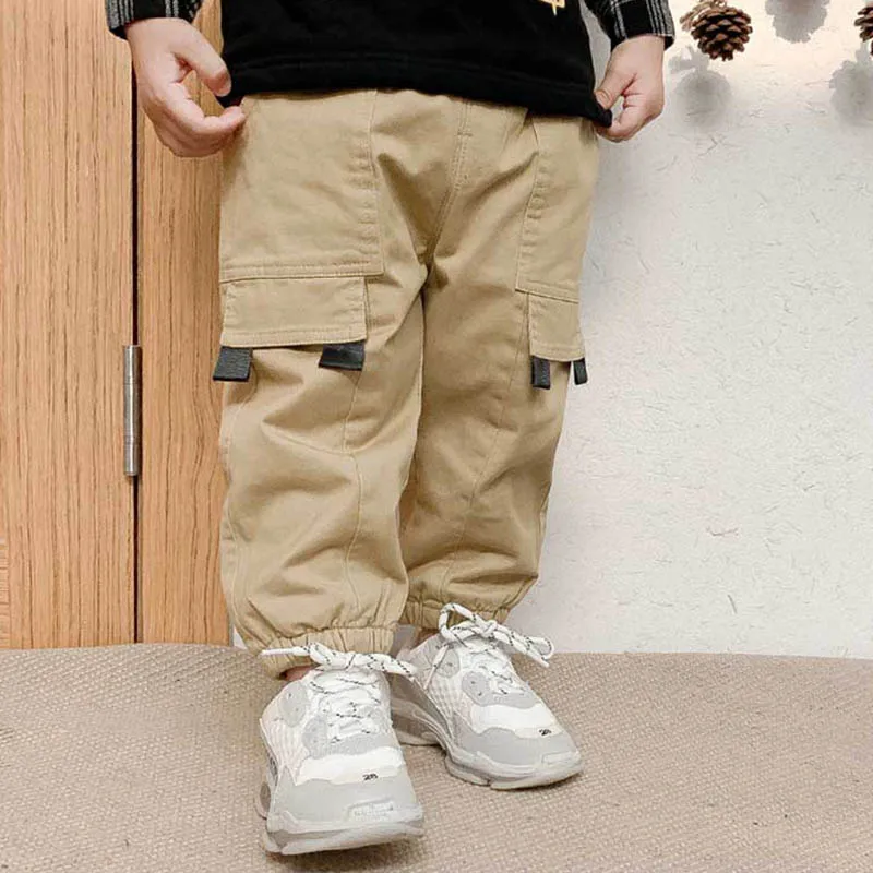 

Зимний модный Свободный Повседневный комбинезон для мальчиков хлопковый комбинезон с высокой талией для маленьких и средних мальчиков дли...