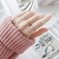 gold plated frosted ring simple stainless steel couple tail rings anniversary valentines day engagement jewelry gift