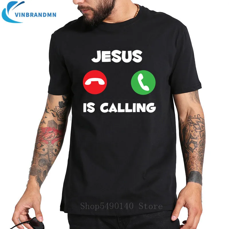 Мужская футболка с изображением Иисуса забавная надписью принять или придумать