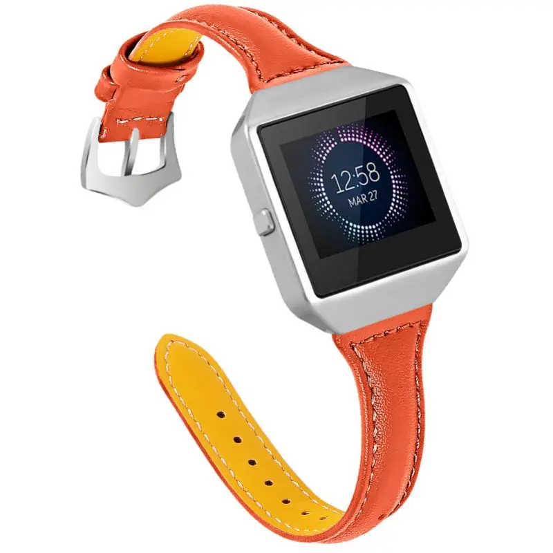 

Watch Band With 2nd Generation Frame Case For Fit Bit Blaze Adjustable Leather Wristband Wristwatch Replacement Strap