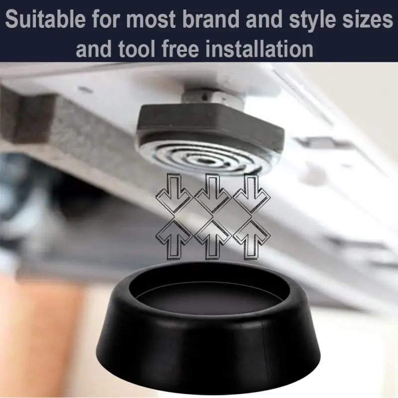 

4Pcs Washing Machine Foot Pads Rubber Anti Vibration Silent Skid Raiser Mat for Washer and Dryer Anti Slip Isolation Feet Mat