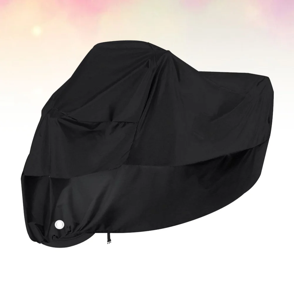 

Motorcycle Cover Waterproof Tarpaulin Portable Rust Dust Bag (Black, XL, with Lockhole)