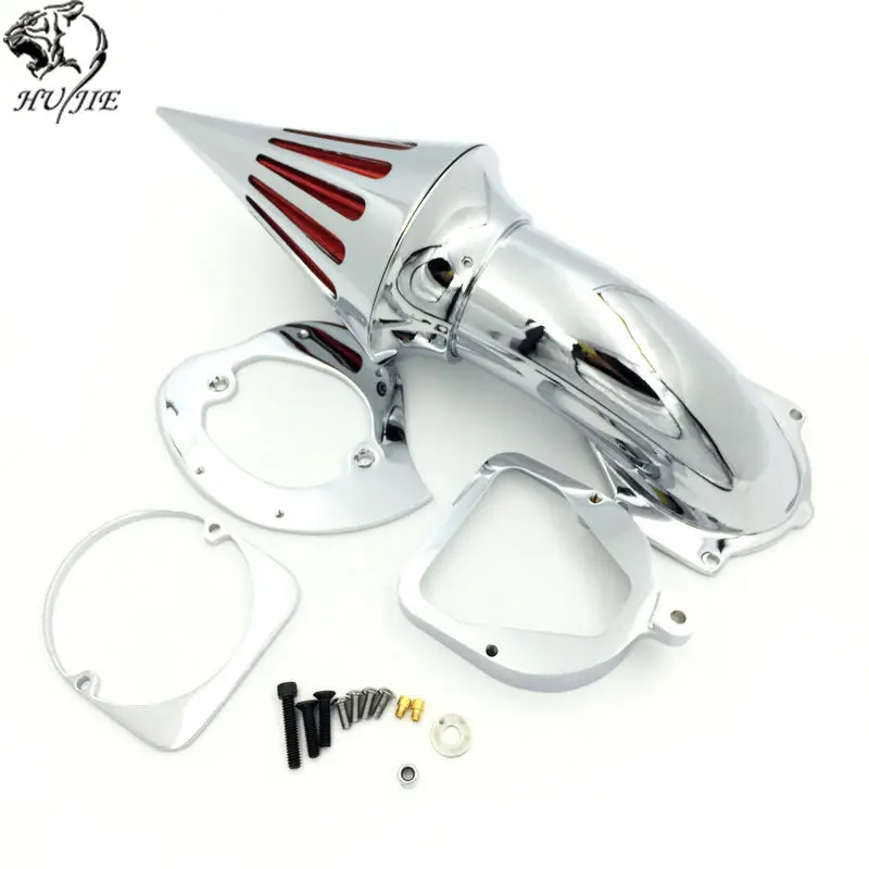 

silver Aluminum Motorcycle Spike Air Cleaner Kits Intake Filter case For Honda Shadow Spirit ACE 750 1998-2013