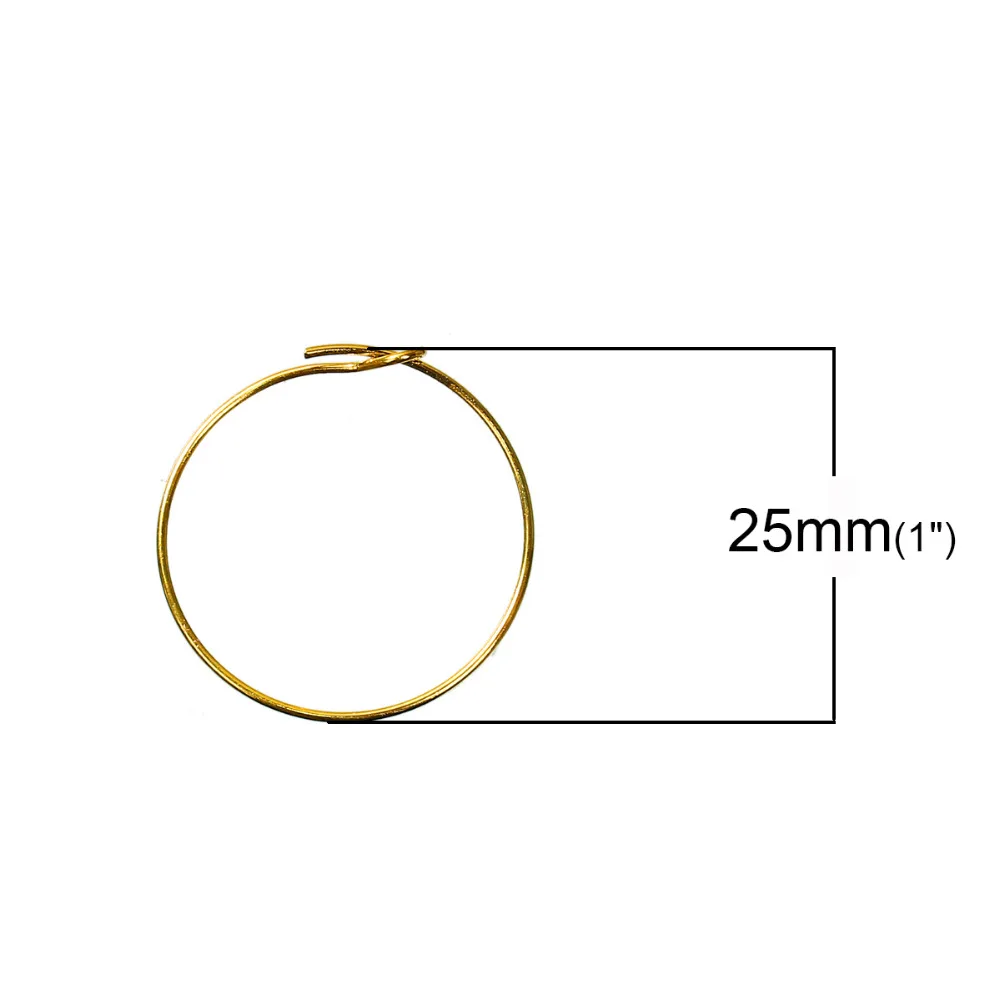 

DoreenBeads Gold Color Iron Based Alloy Wine Glass Charms Circle Ring 25mm(1") Dia, 50 PCs (B0089025)