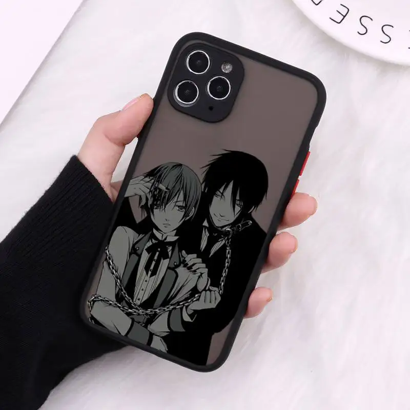 

Black Butler anime Phone Cases Matte For iPhone 12 Mini 11 Pro XR XS Max 7 8 Plus X Hard PC Back Cover