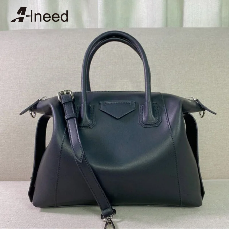 ALNEED Large Capacity Shoulder Bags Luxury Designer Handbags Brand Bags Genuine Leather Crossbody Ba