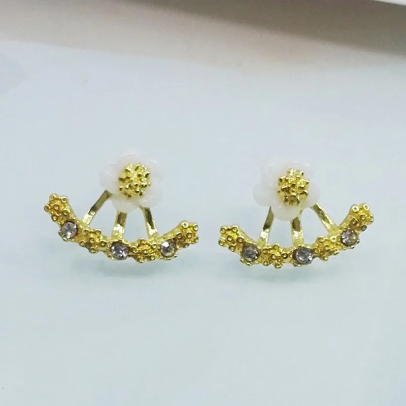 Милая ромашка для девушек висячие серьги с цветами на спине женские модные