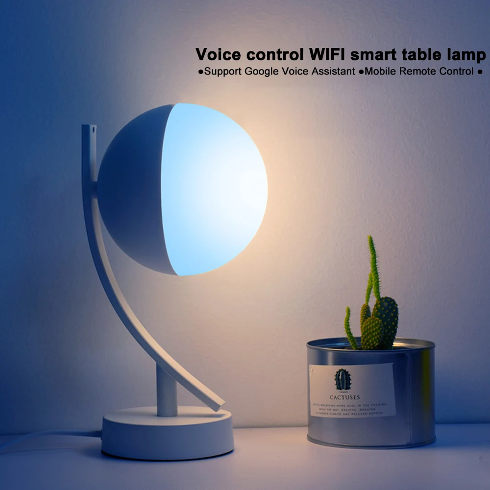 Dimmable Night Lights 7W Smart Voice Desk Lamps RGB LED WiFi App Remote Control Bedroom Table For Living Room | Лампы и освещение
