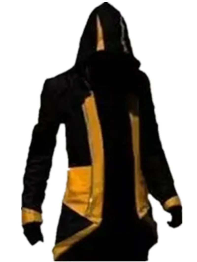 Black and yellow Assassin's Creed Косплэй куртка Connor костюм на Хэллоуин - Цвет: Black and yellow