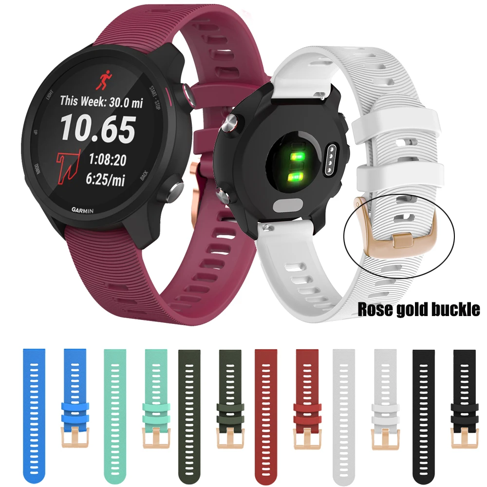 

Цветной ремешок для наручных часов 20 мм для Garmin Forerunner 245 245M 645 Music vivomove 3 HR Sport Силиконовый умный Браслет для наручных часов