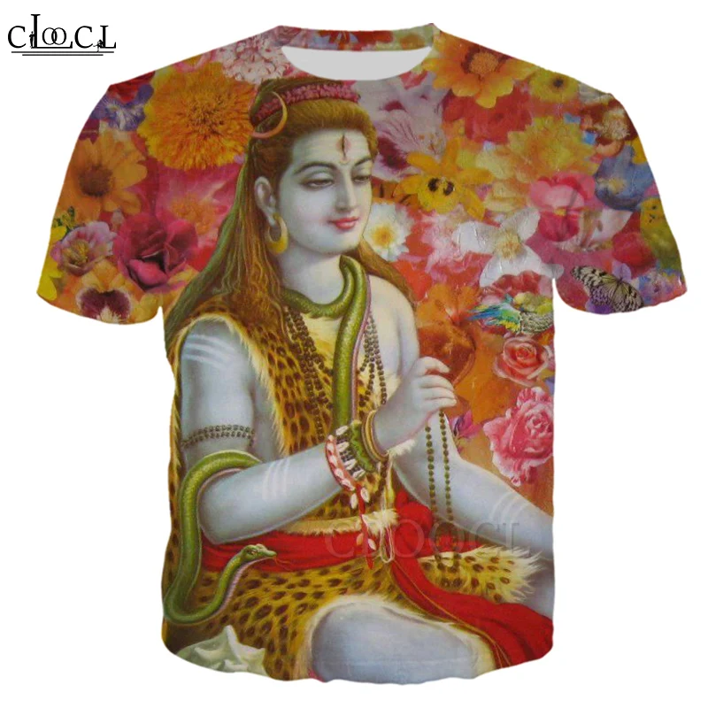 CLOOC Индийская Богиня 3D Принт Летние Модные Футболки Мужчины Женщины Harajuku Хип-Хоп