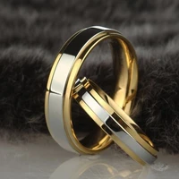 classics gold plated stainless steel wedding ring couple alliance valentines day christmas propose women men lover ring jewelry