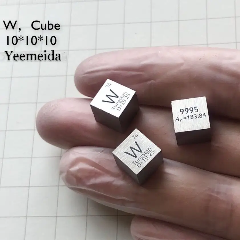 

Element Cube 10mm Pure Density Metal Collections Ta Hf W Gd Er Sm Re Hand Made DIY Hobbies Crafts Display