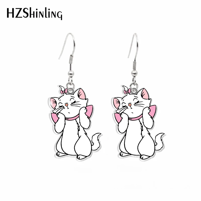 Серьги-подвески из акриловой смолы с мультяшным аниме коты Мари | Украшения и