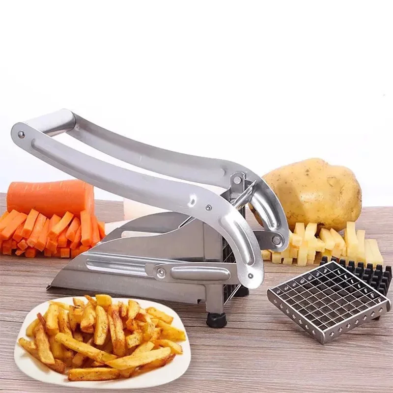 

Stainless Steel French Fries Cutters Potato Chips Strip Cutting Machine Maker Slicer Chopper Dicer Home Kitchen Gadgets