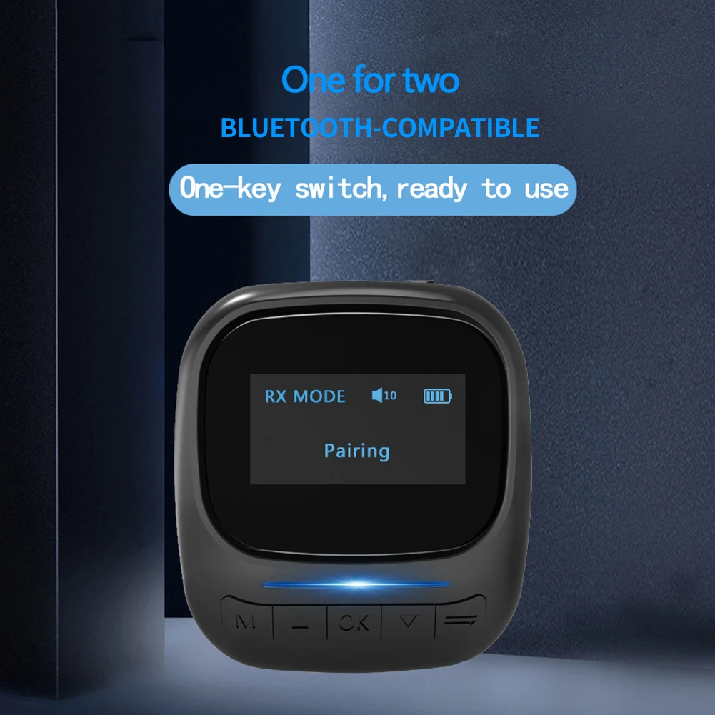 

2 In1Sound System Car TV Adapter Receiver Bluetooth-compatible Transmitter Volume Control Visible Screen