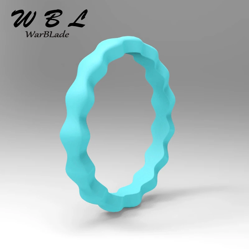 

WarBLade New 3mm Hypoallergenic Ring Crossfit Flexible Wave Rubber Ring FDA Food Grade Silicone Finger For Women Wedding Rings