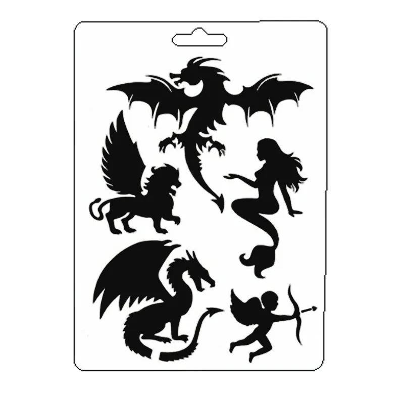 Русалки трафарет с животными многоразовые &quotсделай сам&quot Скрапбукинг дневник