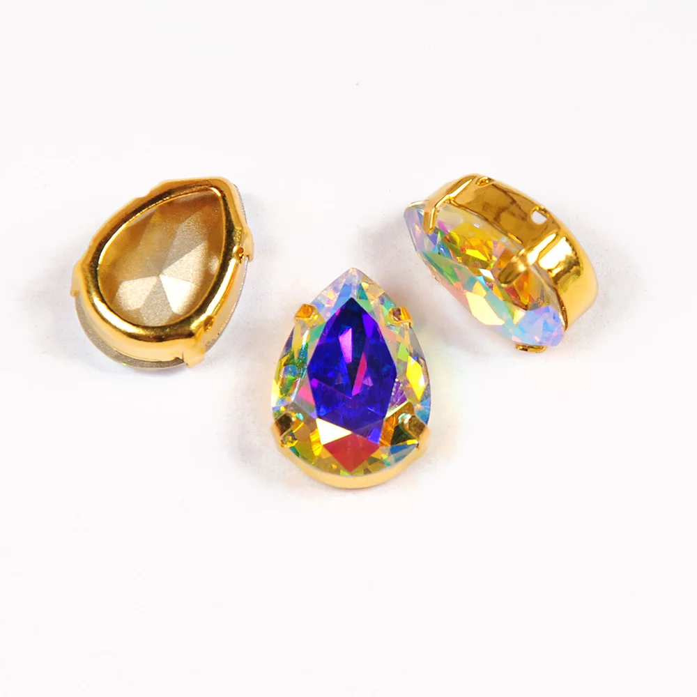 4320 прямой кристалл AB необычный камень для пришивания Стразы с серебряной/Золотой