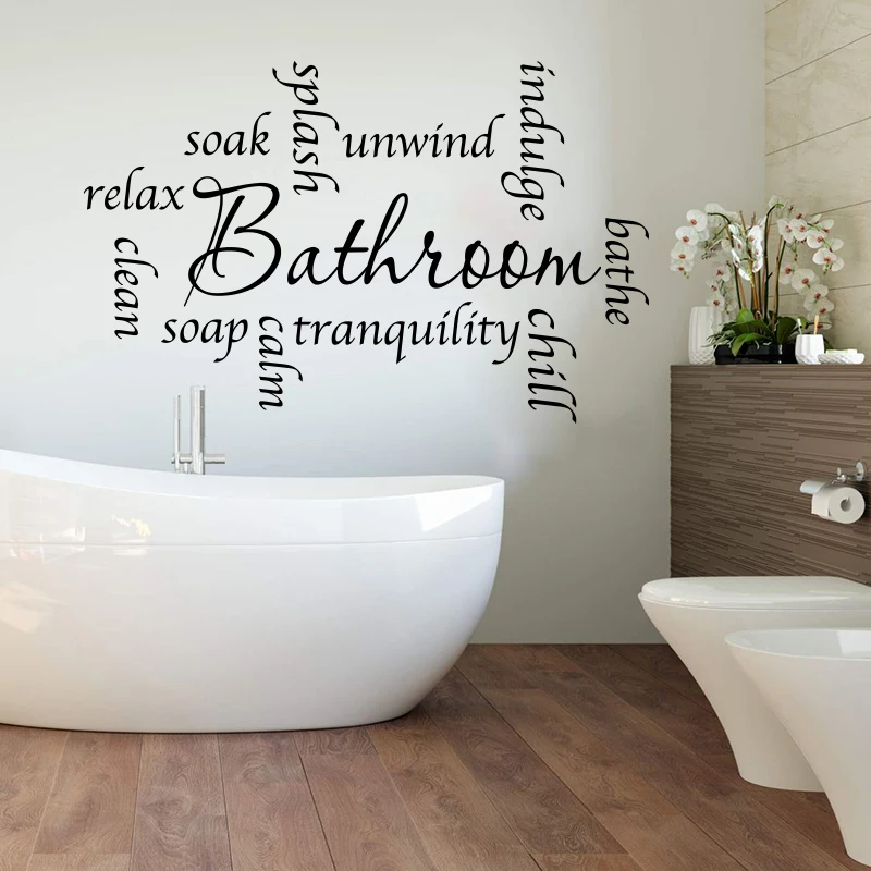 

Большая ванная комната Расслабляющая кожа ванная комната туалет для купания домашние слова Настенная Наклейка виниловый домашний декор