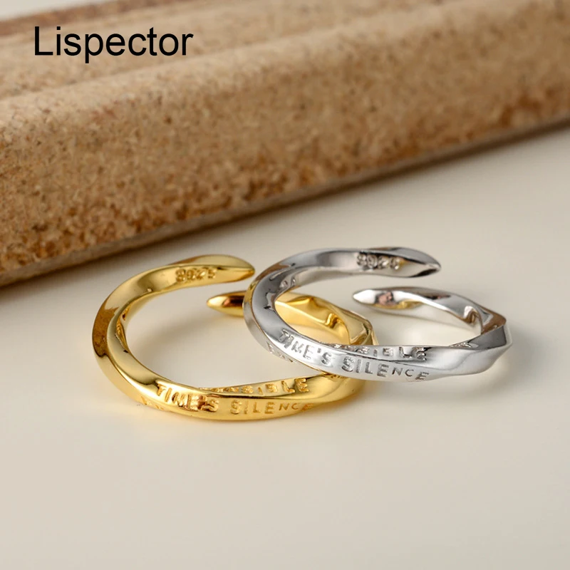 

Lispector 925 Sterling Silver Korean Geometric Mobius Rings for Women Minimalist Ouroboros Ring Party Matching Casual Jewelry