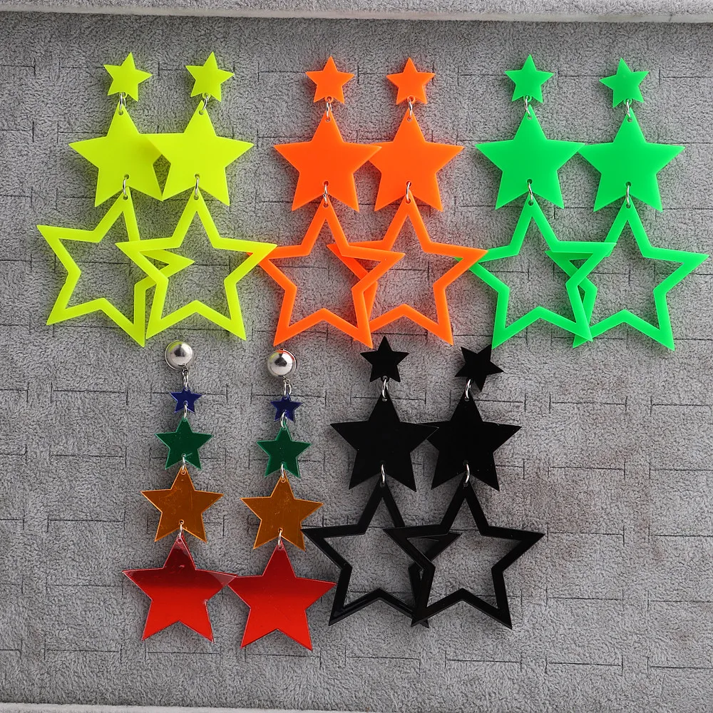 Женские акриловые серьги подвески FishSheep эффектные геометрические в стиле панк