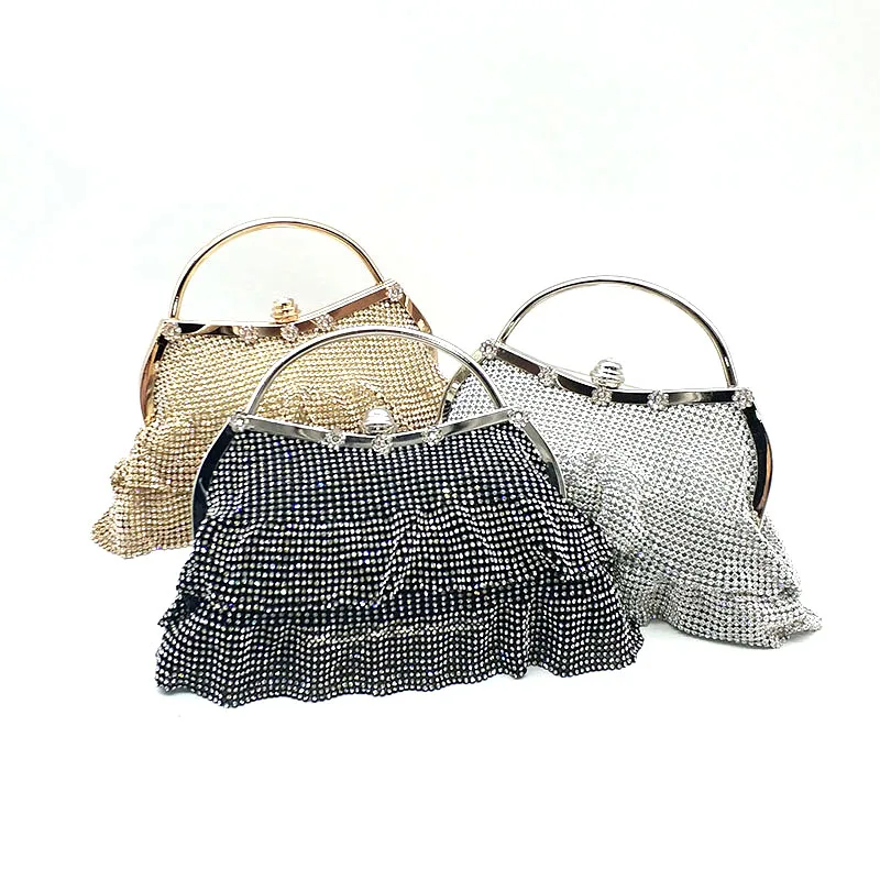 Блестящие элегантные женские кошельки сумка-тоут на плечо с кристаллами