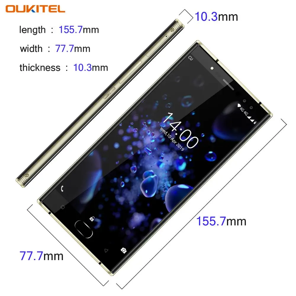 Смартфон Oukitel K3 Pro 4 Гб + 64 ГБ 5 5-дюймовый двойной экран 2.5D Восьмиядерный мобильный
