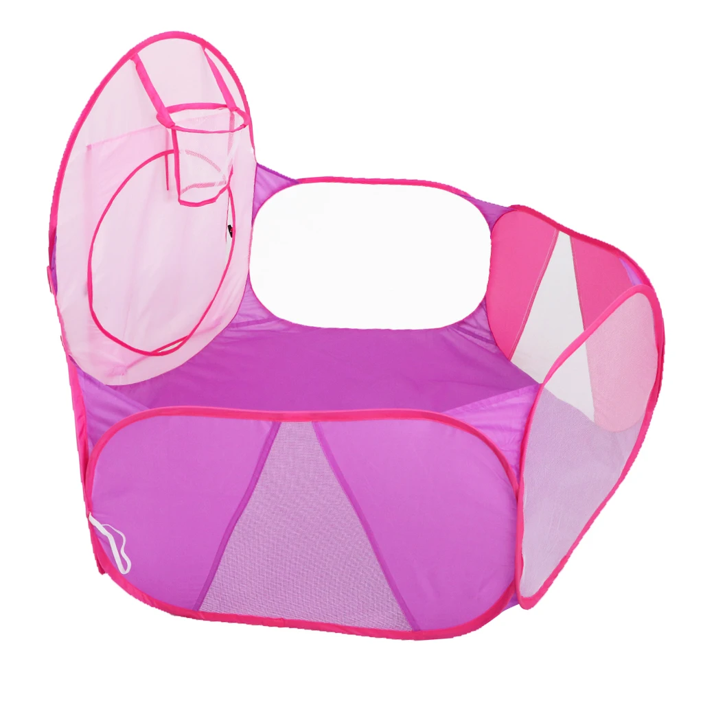 Розовый фиолетовый вверх мяч яма палатка с Баскетбольным обручем и сумка для