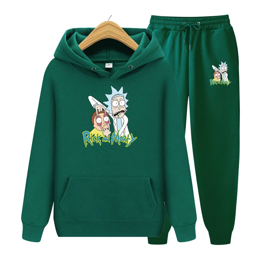 

Popular Print Rick And Moti Sports Suit Men'S Cartoon Hoodie Fashion Street Hoodie Long Sleeve Casual Suit Rick Mort