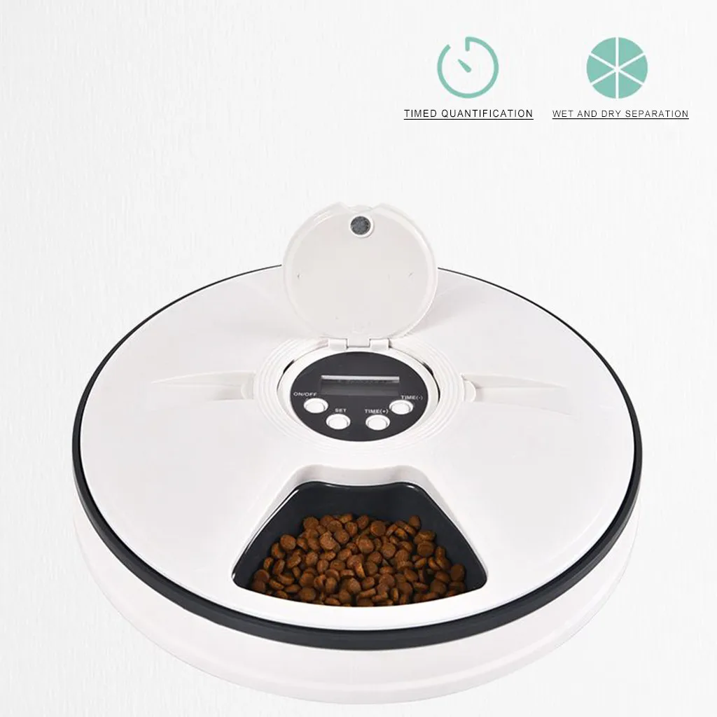 Интеллектуальная автоматическая кормушка для домашних животных с 6 приборами
