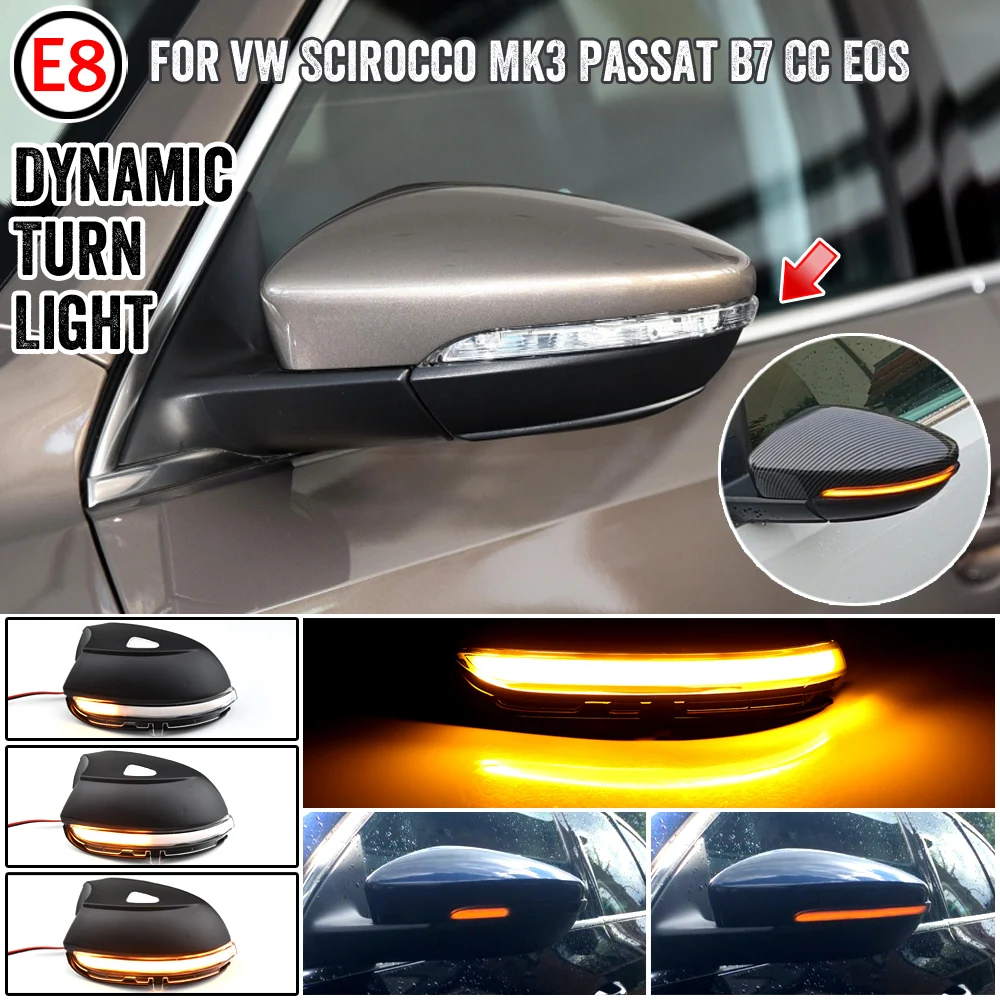 

Светодиодный динамический поворотный сигнал для Volkswagen VW Passat B7 CC Scirocco EOS Beetle 2011 2014