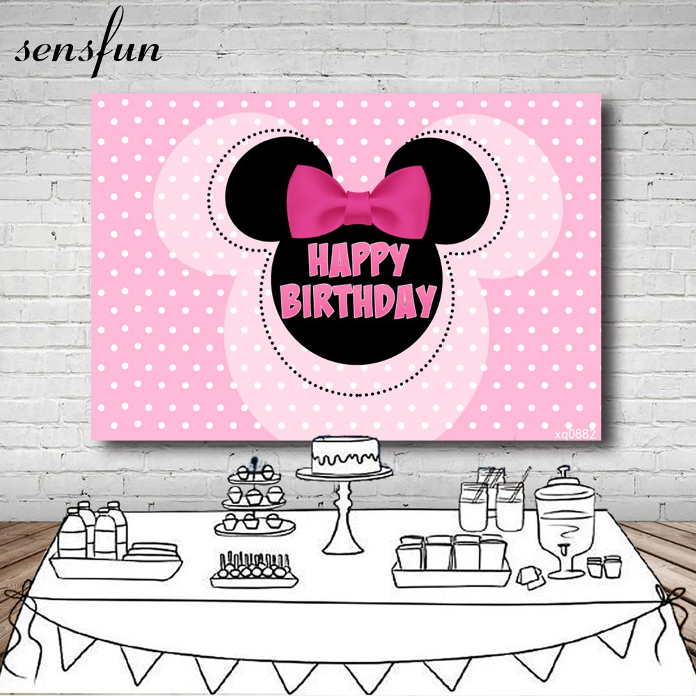 Sensfun 21 вариант мышь день рождения фон мультфильм вечевечерние розовая девушка