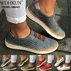 Женские кроссовки WDHKUN, вулканизированные, дышащие, с вырезами, повседневные, кожаные, неглубокие Мокасины