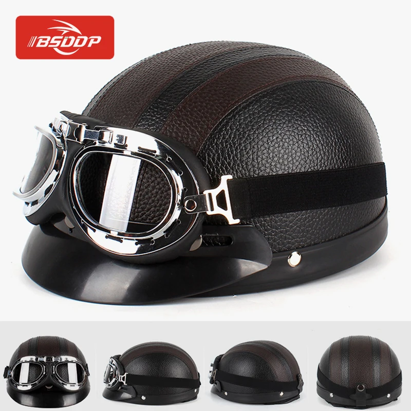 Motorcycle helmet + goggles scooter bicycle travel retro For Yamaha FZ6 FAZER FZ6R FZ8 MT-07 MT-09/SR/FZ9 FZ1 XJ6 | Автомобили и