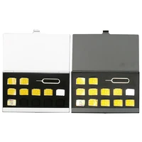 Aluminum Portable SIM Micro Pin SIM Card Storage Box for Apple Samsung Phone Memory SIM card Storage Box Case Protector