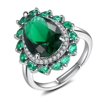 big green waterdrop shaped crystal zircon rings for women fashion elegant valentines day gift wedding engagement jewelry r79