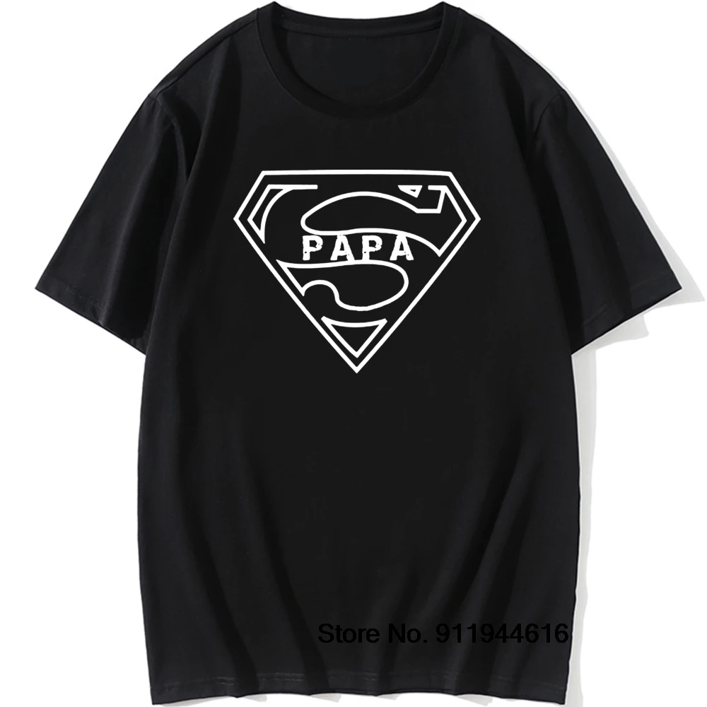 

Fathers Day Gift Funny Birthday Present for Dad Father Super Papa T-shirt Men Summer Cotton Short Sleeve O Neck T Shirt Tops Tee